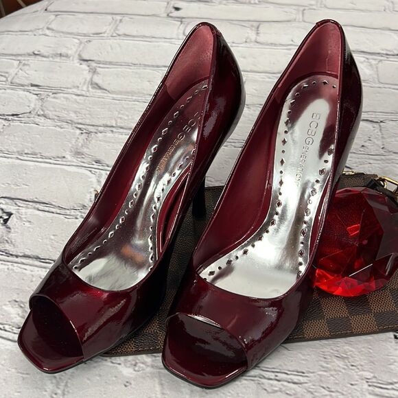 Red patent BCBG generation heels with peep toe - Picture 3 of 7